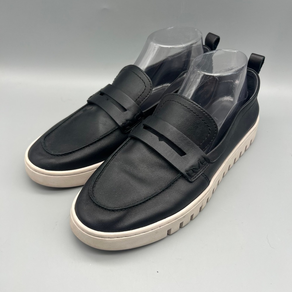 Vionic Uptown Loafer Women 10 Black Leather Orthotic Comfort Slip On EUC